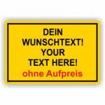 Baustelle Kennzeichnung Schild mit Wunschtext