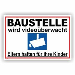 Videoüberwachung Baustelle Videosymbol din33450 Schild