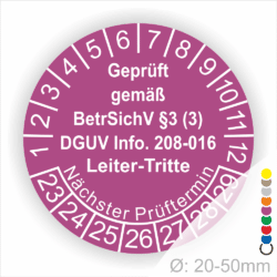 Prüfplaketten Tritte und Leitern