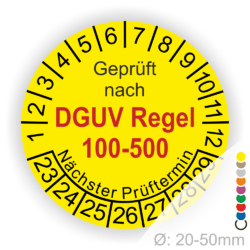 DGUV Regel 100-500 Prüfplaketten