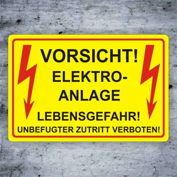 Vorsicht! Elektro-Anlage Lebensgefahr