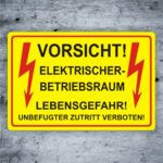 Elektrischer Betriebsraum Vorsicht Hinweisschild