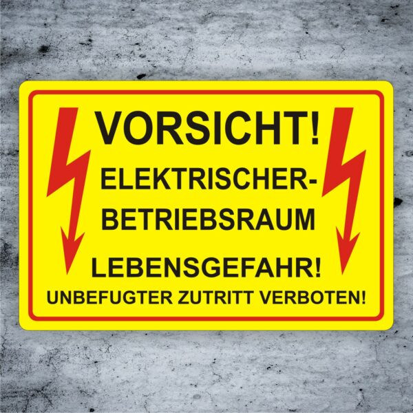 Elektrischer Betriebsraum Vorsicht Hinweisschild
