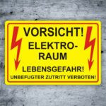 Hinwesschild Elektroraum Lebensgefahr