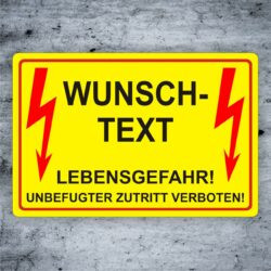 Warnschild Hinweis- Schild Elektro individuell nach ihren Angaben Wunschtext