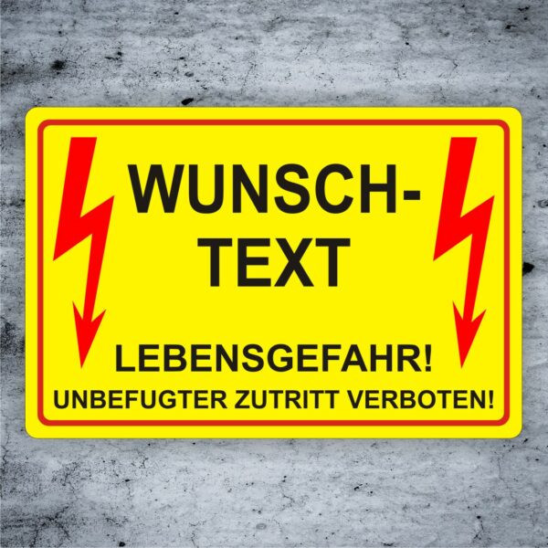 Warnschild Hinweis- Schild Elektro individuell nach ihren Angaben Wunschtext