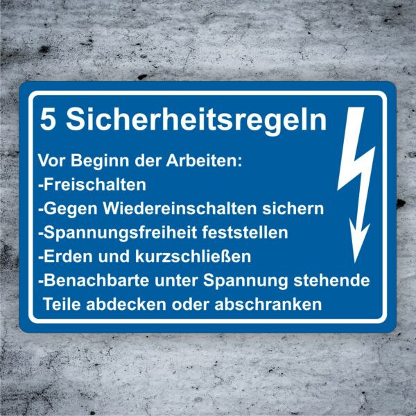 Die fünf Sicherheitsregeln der Elektrotechnik