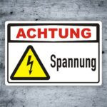 Warn- Schild Achtung-Spannung-Warnhinweis Hinweisschild