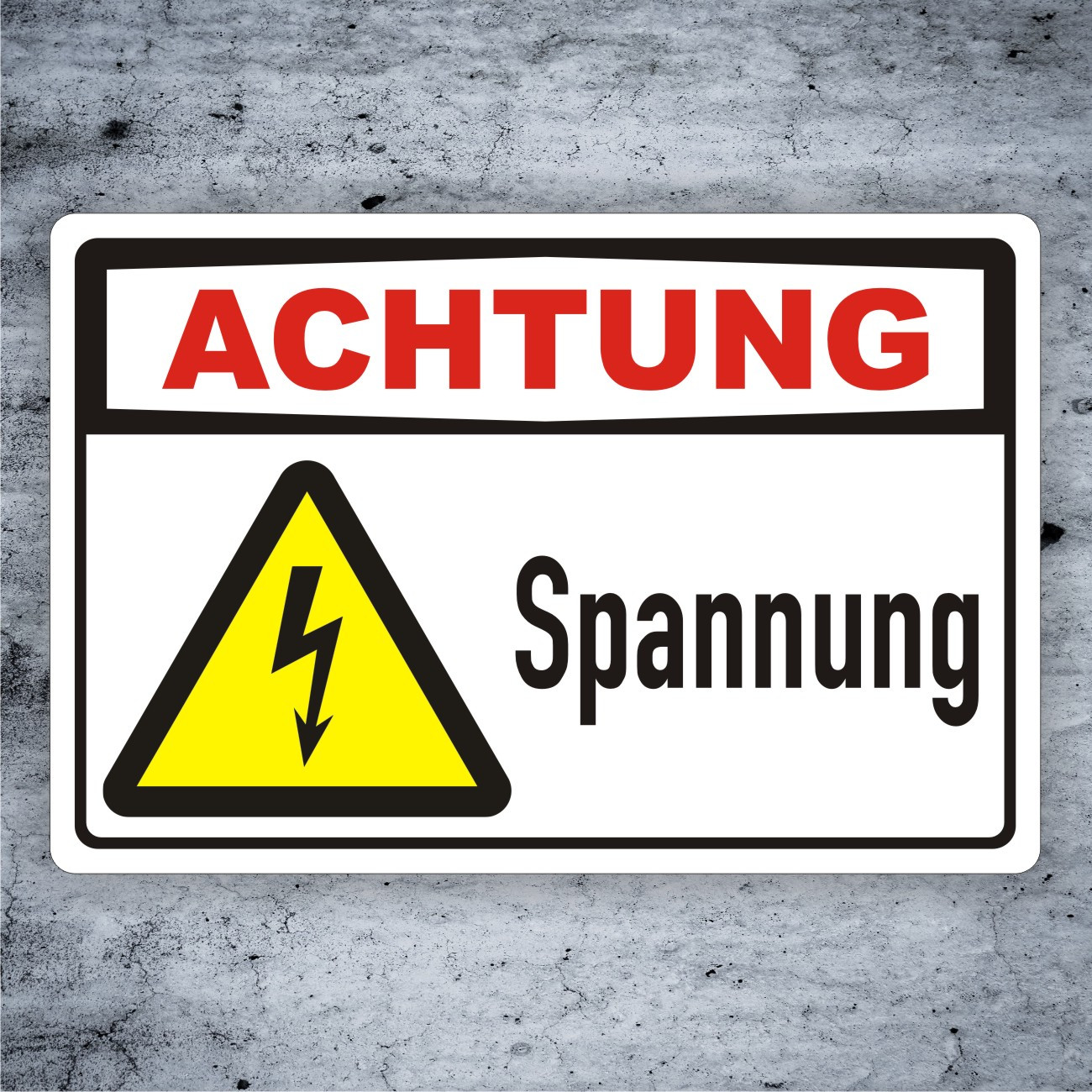 Warn- Schild Achtung-Spannung-Warnhinweis Hinweisschild - PrintEngel