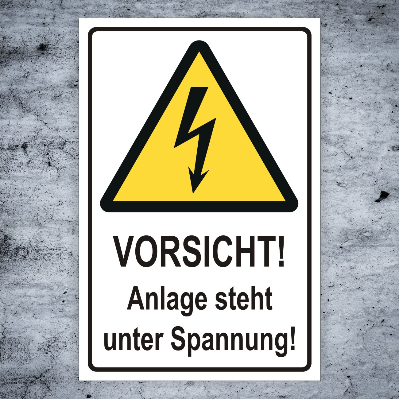 Warnschild Vorsicht Anlage unter Spannung - PrintEngel