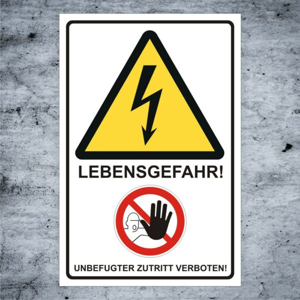 Warnschild Elektro Lebensgefahr unbefugten zutritt verboten