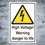 Warnschild Elektro High Voltage! Warning danger to life