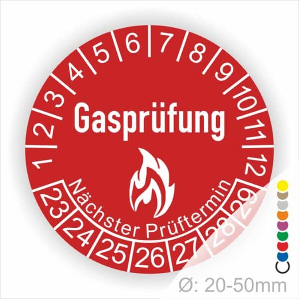 Gasprüfung Prüfplaketten