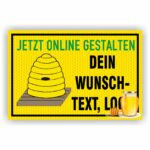 Imker Schild zum selber gestalten Bienenwabe- Hintergrund