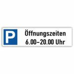 Parkschild Öffnungszeiten online gestalten