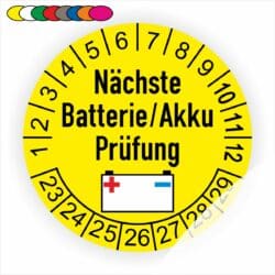 Batterie Akku Prüfung Prüfplaketten
