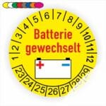 Batterie gewechselt Prüfplaketten