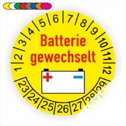 Batterie gewechselt Prüfplaketten