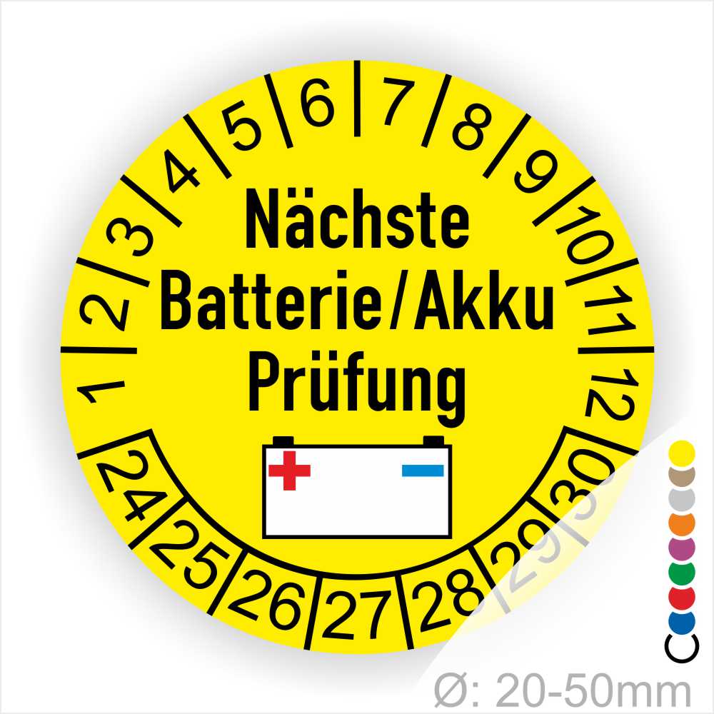Prüftermin Plaketten Set 1000 Stück Prüfplaketten 30mm Gelb Mit 3mm Locher – Mehrjahresplaketten 2025–2030 Für Leitern, Maschinen & Geräte