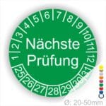 Nächste Prüfung Prüfplakette Mehrjahresplakette rund,