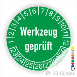 -Werkzeug geprüft- Prüfplaketten