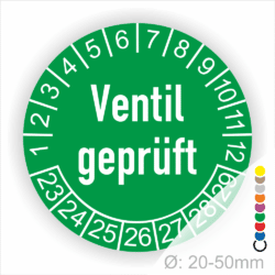 -Ventil geprüft- Prüfplaketten