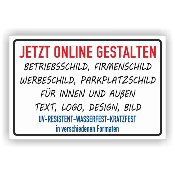 Schild Querformat online gestalten