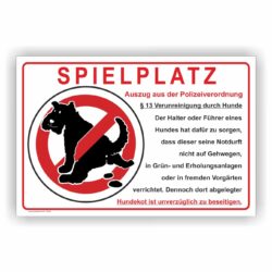 Spielplatz kein Hundeklo Schild