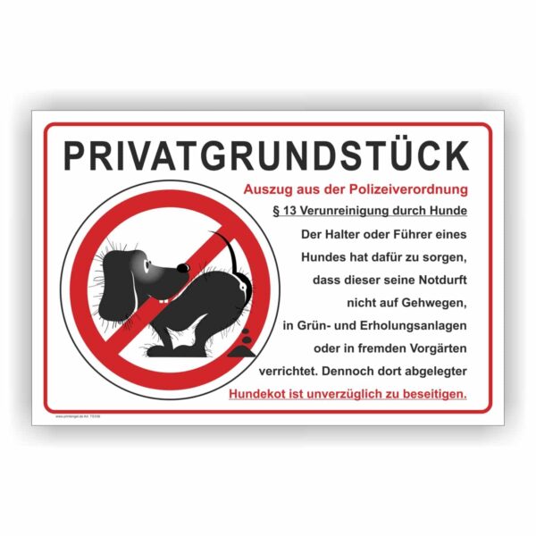 Privatgrund Hundkacke Verboten