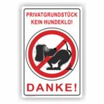 Privatgrund Hundeklo Verbot Schild