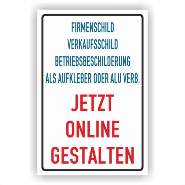 Schild Hochformat online gestalten