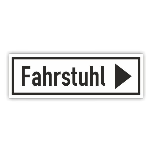 Hinweisschild Fahrstuhl mit Richtungsanzeige rechts