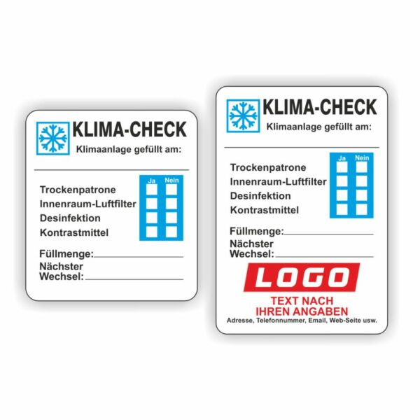 KFZ Klima-Check Klimaanlage geprüft Serviceaufkleber