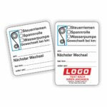 KFZ Serviceaufkleber Nächster Wechsel Zahnriemen Spannrolle Wasserpumpe Inspektionsaufkleber Wartungsaufkleber