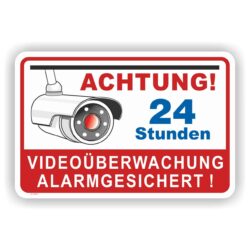 Schild videoueberwachung alarmgesichert