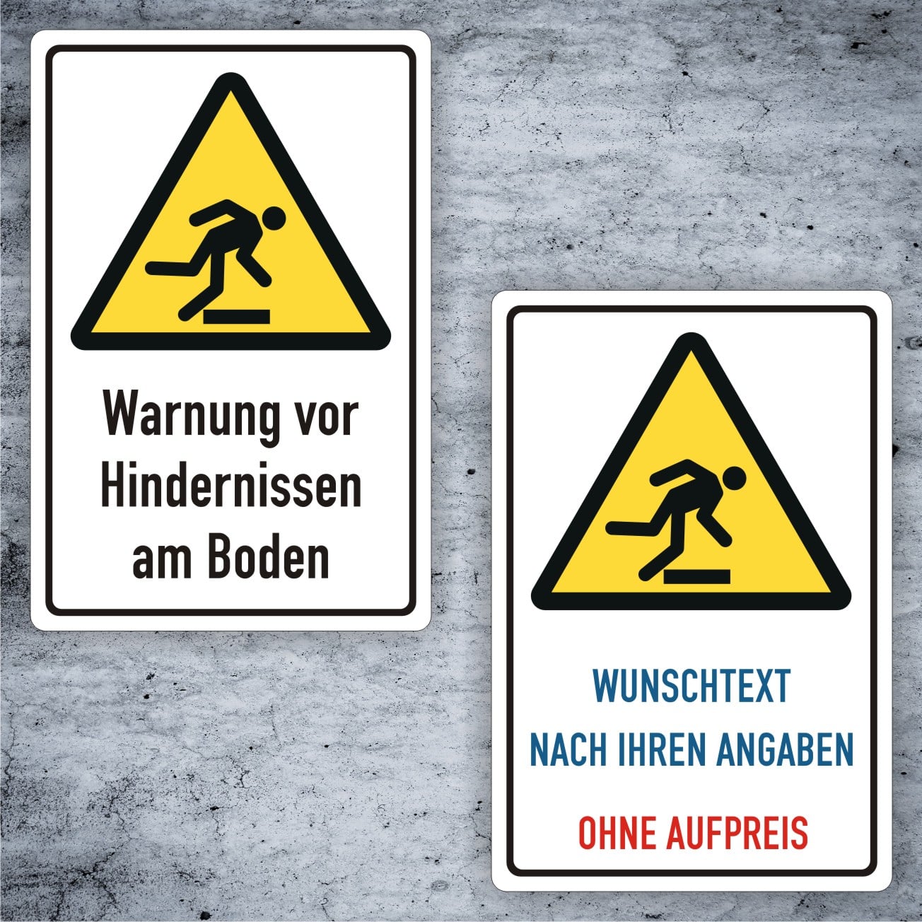 Warnung Vor Hindernissen Am Boden Kombischild W007 PrintEngel
