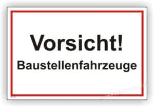 Hinweisschild 'Baustellenfahrzeug' – Reflektierende Selbstklebe-Folie, 50x12,5 Cm, Für Langsame Fahrzeuge Wie Traktoren