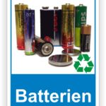 Batterien Behälter Tonne- Container Schilder - Aufkleber