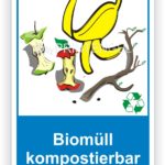 Biomüll kompostierbar Schild-Aufkleber