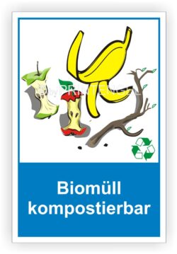 Biomüll kompostierbar Schild-Aufkleber