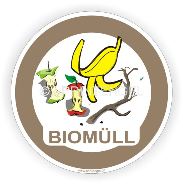 Biomüll Aufkleber Sticker Kennzeichnung Behälter Tonne- Container