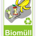 Biomüll Behälter Tonne- Container Schilder - Aufkleber
