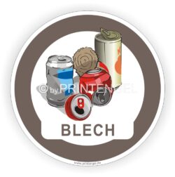 Blech Aufkleber Kennzeichnung Behälter Tonne- Container Sticker