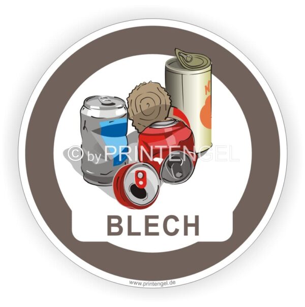 Blech Aufkleber Kennzeichnung Behälter Tonne- Container Sticker