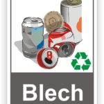 Blech Behälter Tonne- Container Schilder - Aufkleber