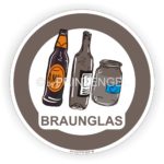 Braunglas Aufkleber Kennzeichnung Behälter Tonne- Container Sticker