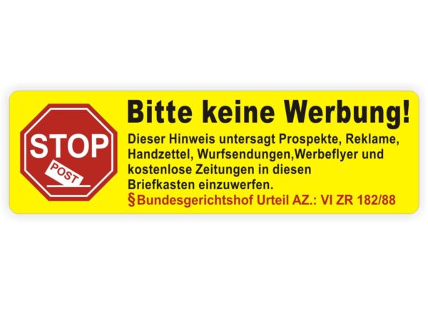 Bitte keine Werbung Aufkleber