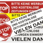 Bitte keine Werbung und kostenlose Zeitung Aufkleber