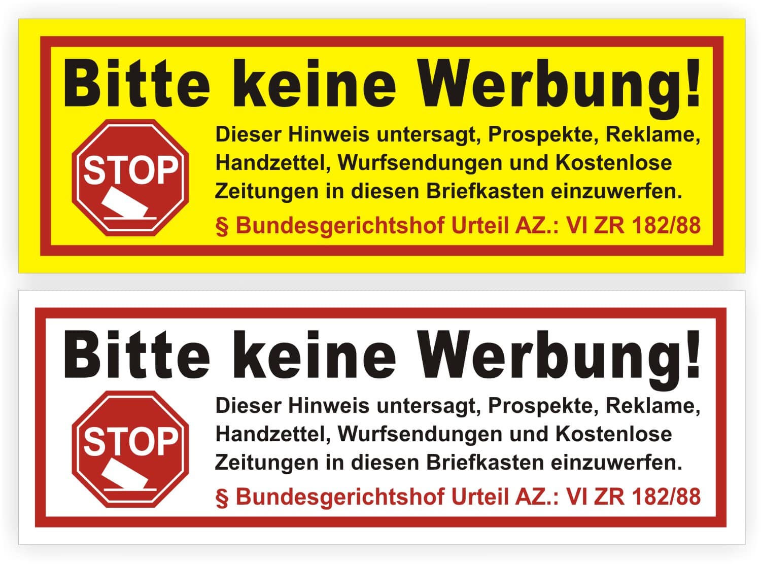 Bitte keine Werbung und kostenlose Prospekte, Flyer, Reklame