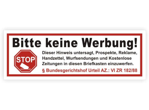 Bitte keine Werbung Aufkleber